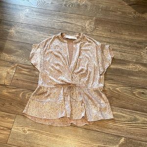 IRO Short Sleeved Pink Glitter Top - M/L
